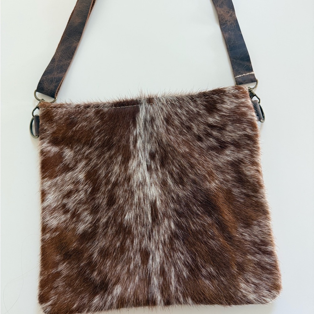 Brown Cowhide Crossbody Bag